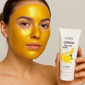 Lunes Yellow Metallic Peel Off Mask Facial brightening & Firming Treatment